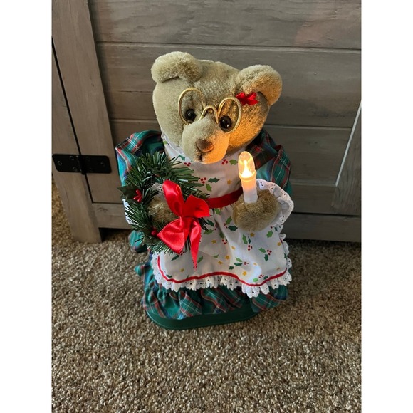 Other - 1980's Avon Twinkling Musical Teddy Bear Mrs‎ Claus Christmas